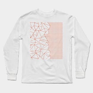 Abstract Outline Grid New Rust Long Sleeve T-Shirt